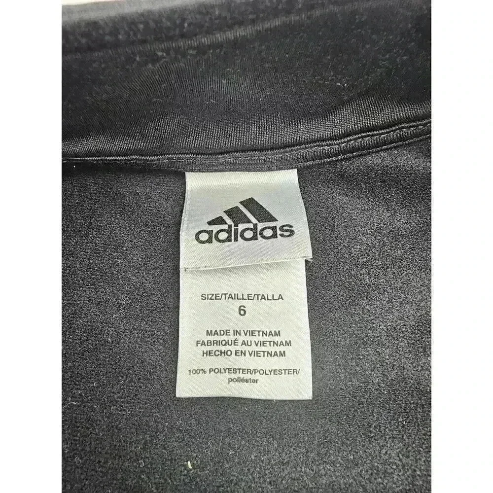 Adidas Boy's Size 6 Black Striped Logo Jacket